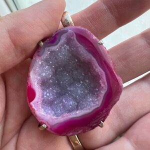 Druzy necklace pendant